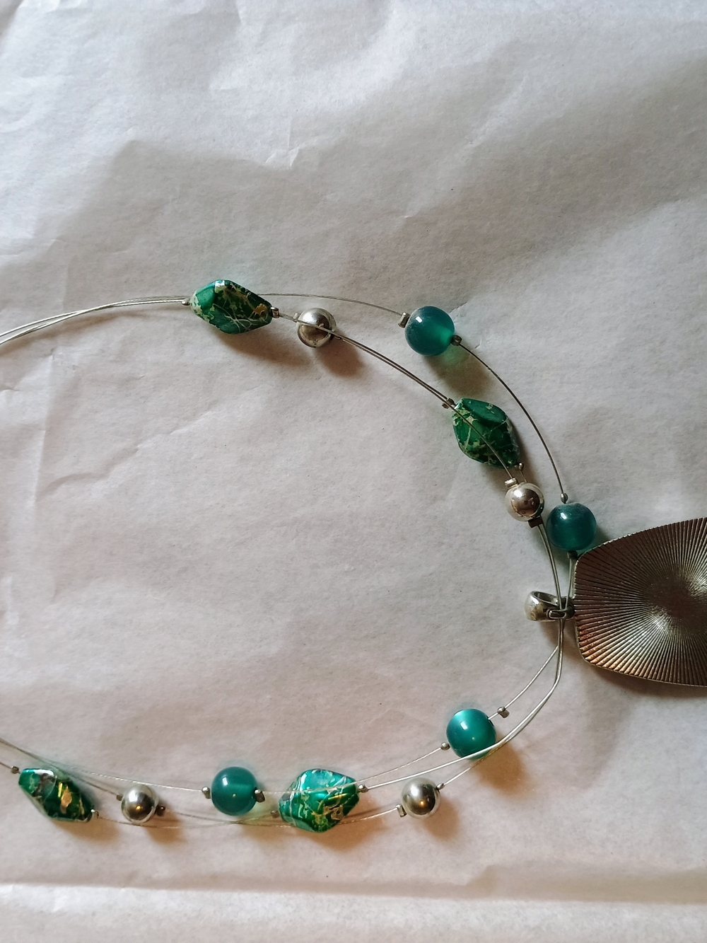 Green Multi-Bead Women's Statement Necklace 2 For $10 - Picture 2 of 2